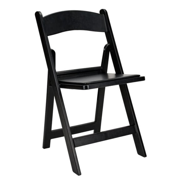 Black with Black Vinyl Cushion Resin Steel Skeletonâ„¢ Folding Chair by Chivari
