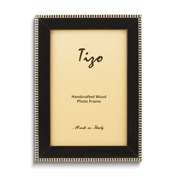 Black with Black and White Border 8x10 Handcrafted Wood Photo Frame