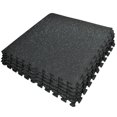 Black with Blue Sparkle Residential 24 x 24 in. Interlocking Rubber