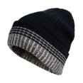 thumbnail image 1 of Black with Gray Plush Fleece Lined Men's Cap -Heavy Duty Winter Outdoor Beanie Hat, 1 of 1