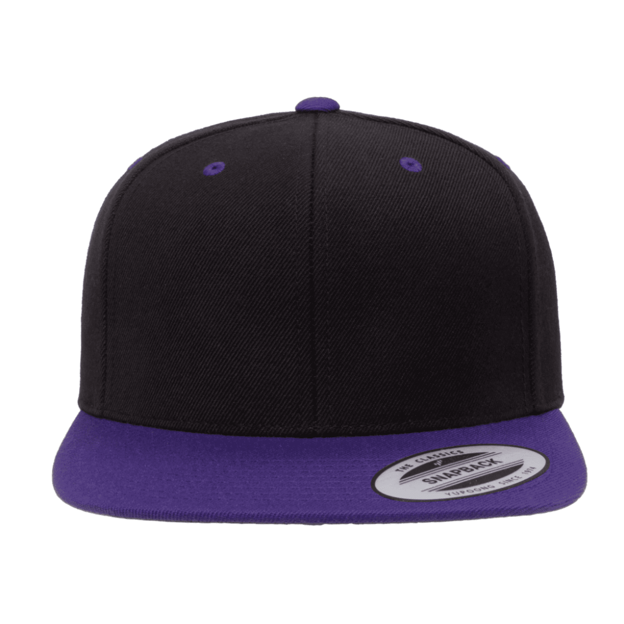 Black with Purple Brim Yupoong Flexfit Classic Snapback Hat  display picture 3