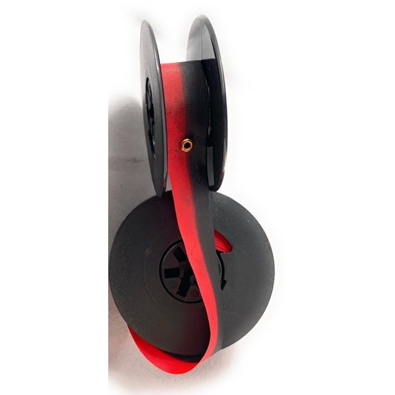Black with Red Ribbon Universal Typewriter Ribbon with eyelets 2 Inch Spool