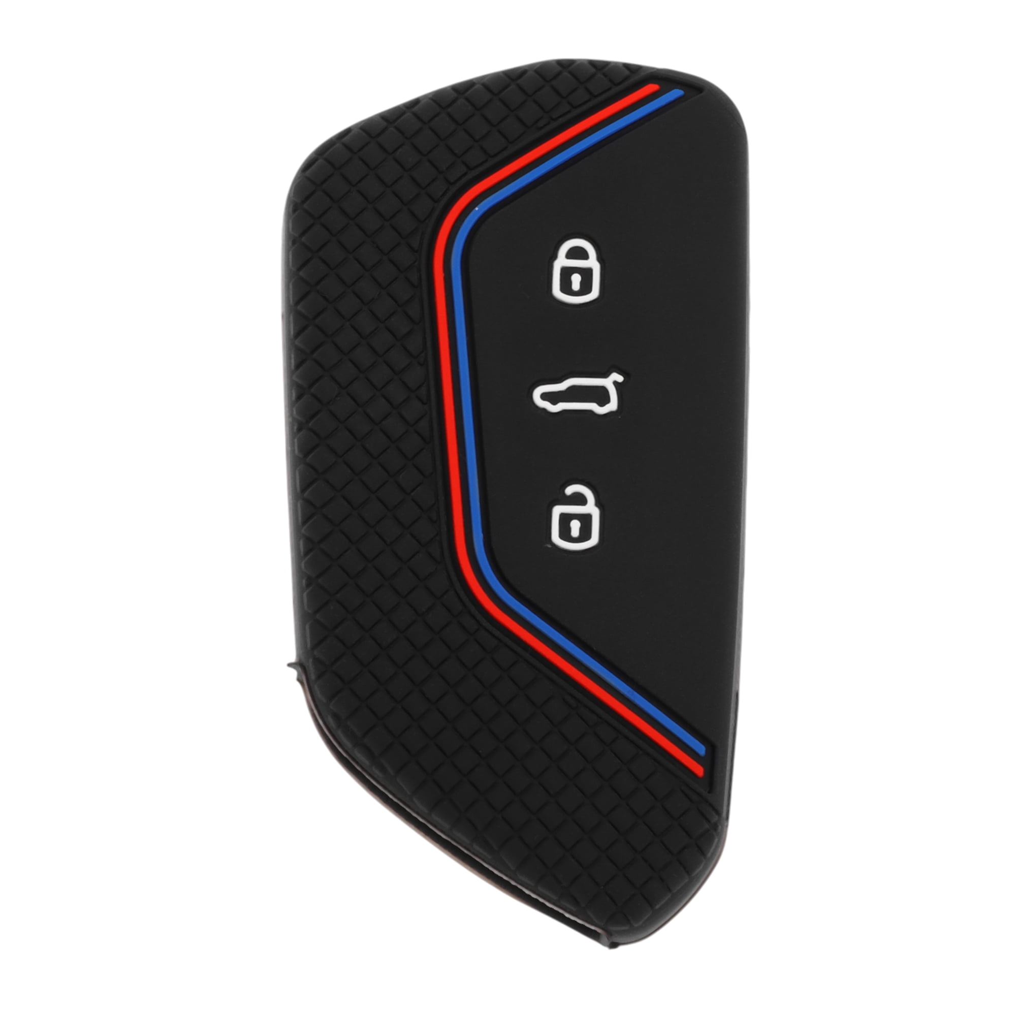 Black with Red and Blue Accents Silicone Car Key Case for VW Golf 8 ...