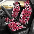 Black with White Hibiscus Hawaiian Flower Pattern Car Seat Covers Set