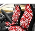 Black with White Hibiscus Hawaiian Flower Pattern Car Seat Covers Set