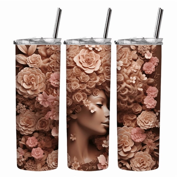 Black woman stainless steel tumbler for melanin women