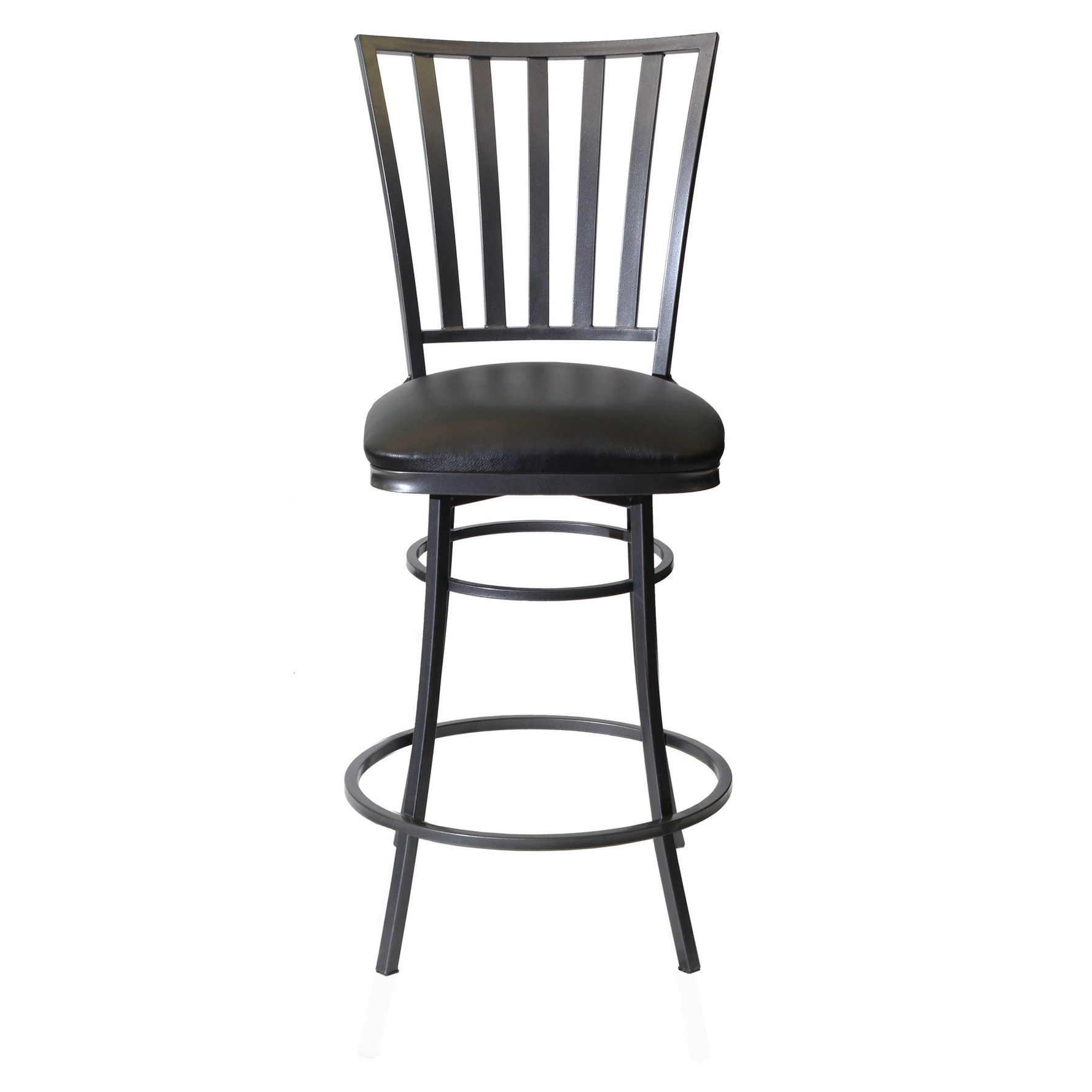 Black wood counter stool with 360 degree swivel heavy duty steel frame ...