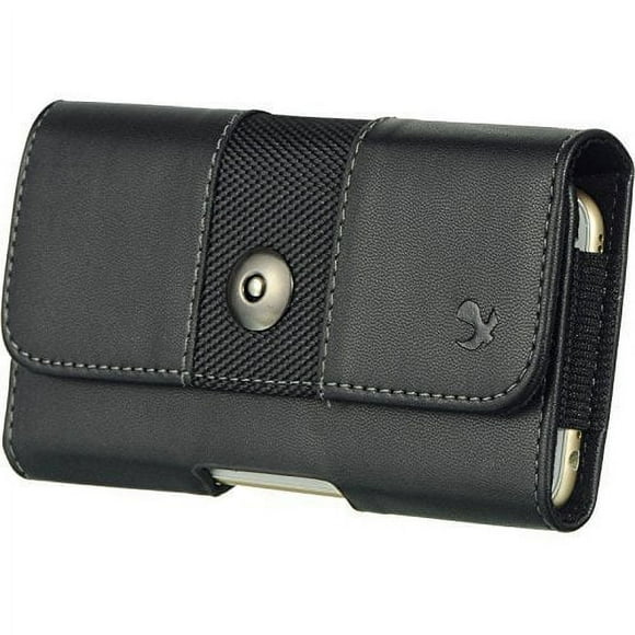Black4 Horizontal Belt Clip Leather Pouch Case for Samsung Galaxy Ace Style