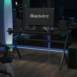 Atlantic Professional Gaming Desk Pro with Built-in Storage, Metal  Accessory Holders and Cable Slots, 36 H, Black 