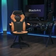 thumbnail image 1 of BlackArc High Back Gaming Chair with Orange and Black Faux Leather Upholstery, Height Adjustable Swivel Seat & Padded Flip-Up Arms, 1 of 10