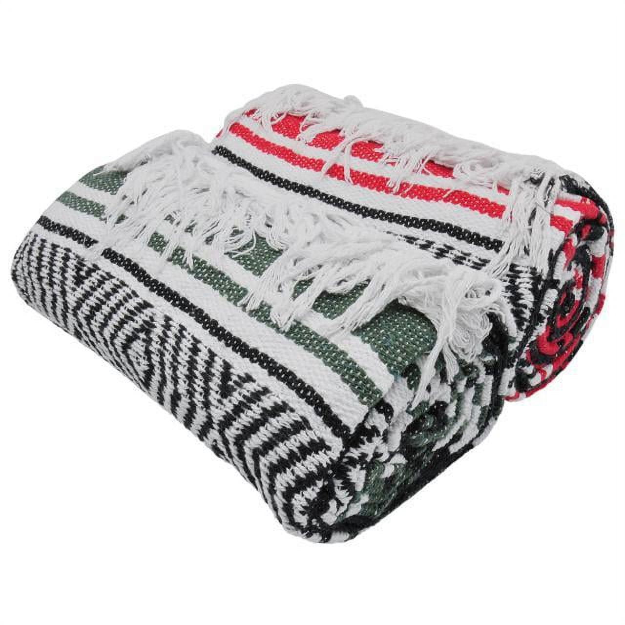BlackCanyon Gear Falsa Blanket Rolled Cotton Blend OL124 Mexican Style Saddle Yoga Beach Blanket Aztec Throw Colorful Serape - 4FT x 6FT