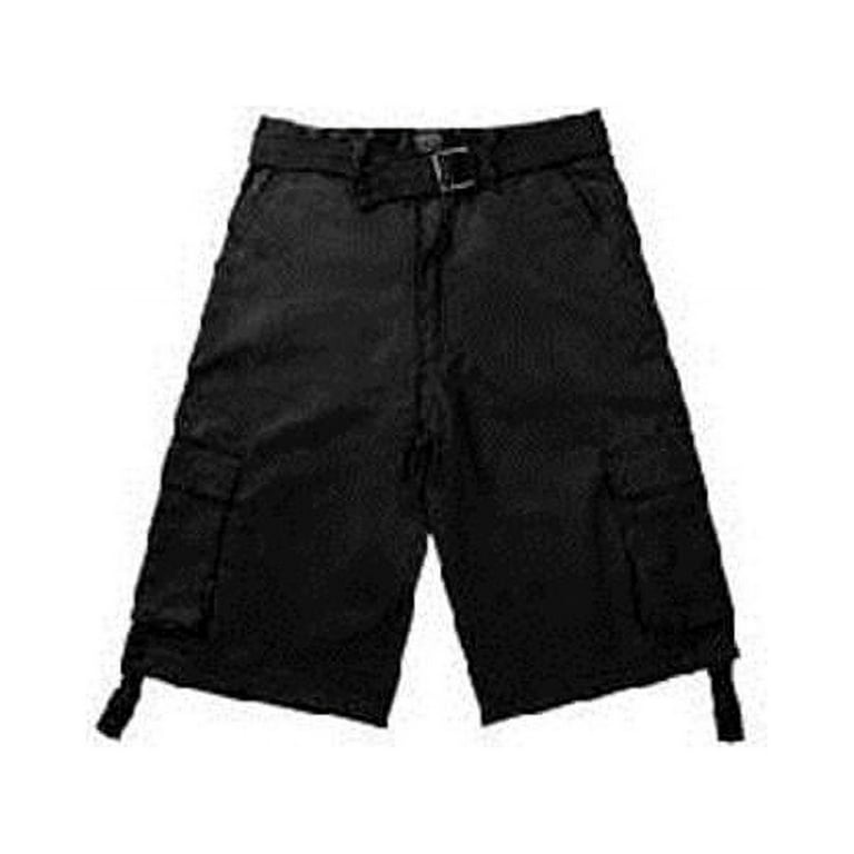 BlackCanyon Outfitters BCO4550BK Twill Cargo Shorts with Belt,