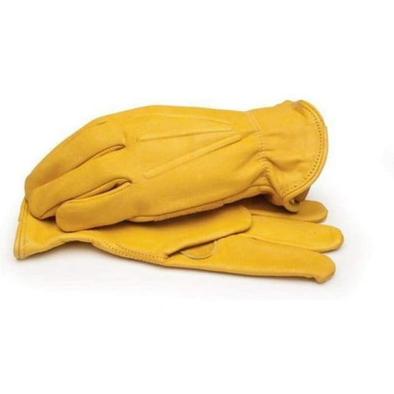 BlackCanyon Outfitters 100 Percent Buffalo Leather Work Gloves Reinforced Mens Work Gloves with Palm Patch for Truck Driving Warehouse Landscaping-L