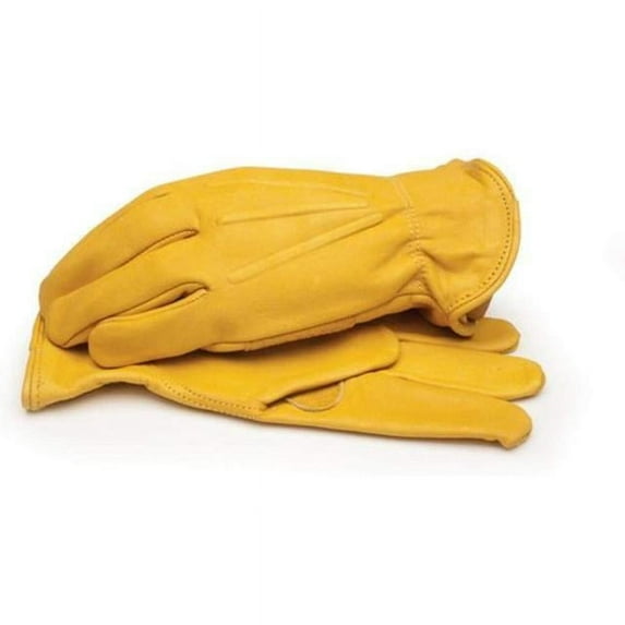 BlackCanyon Outfitters 100 Percent Buffalo Leather Work Gloves Reinforced Mens Work Gloves with Palm Patch for Truck Driving Warehouse Landscaping-L