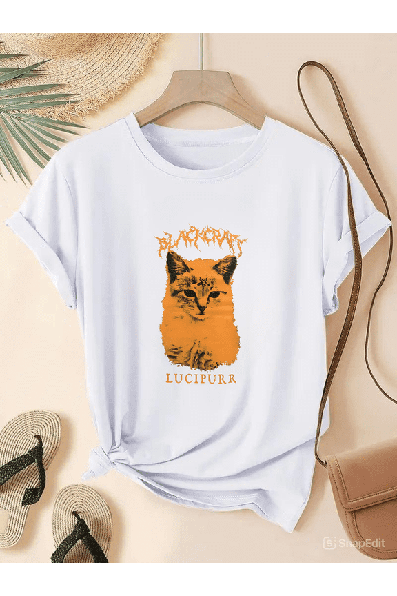BlackCraft Lucipurr Orange And Black Hot Topic Exclusive Gothic Cat Unisex T-Shirt.PNG V50997 up to size 5XL