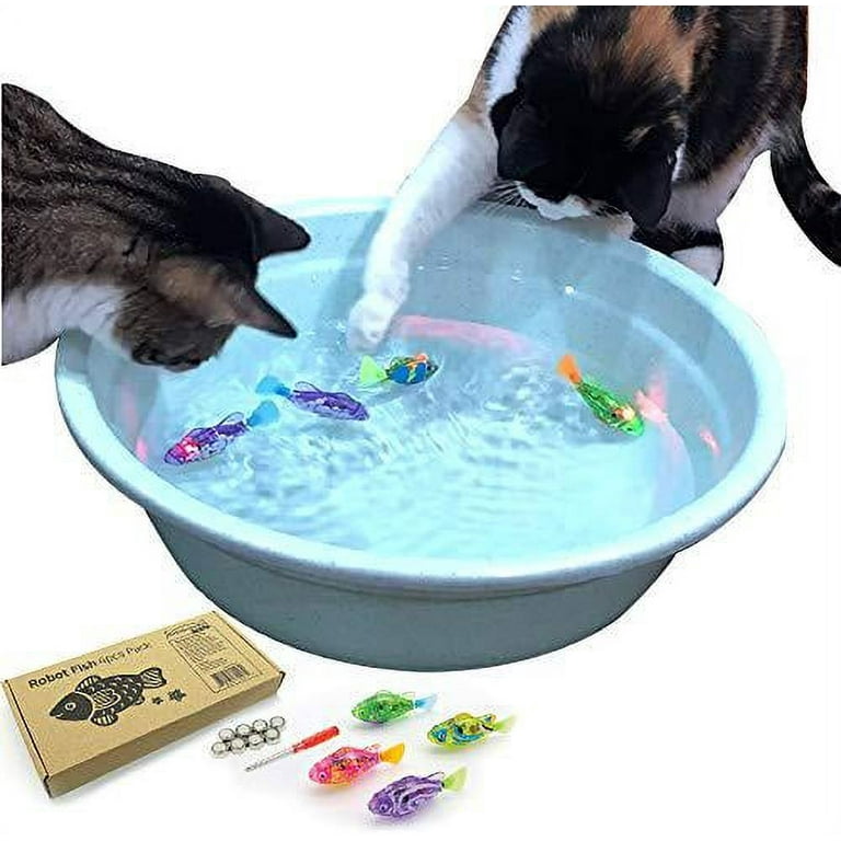Blackhole Litter Mat Interactive Swimming Robot Fish Toy for Cat with LED Light (4 Pcs) - Sweetie Waggie
