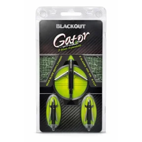 BlackOut Gator 2 Blade Expandable Broadhead 100 Grain 3 Pack