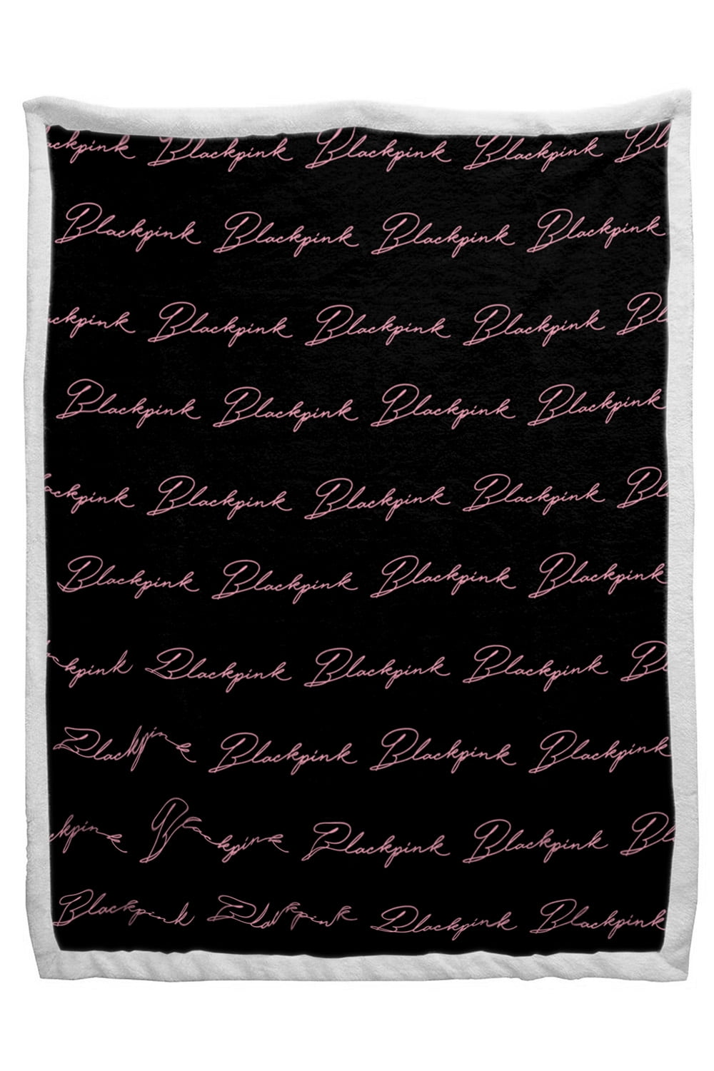 BlackPink Sherpa Back Blanket, 60 x 90, Microfiber, Black