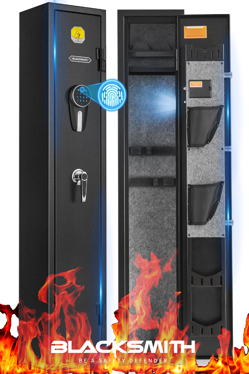 Sentinel 10 Gun Security with Key Lock, Black, 53" x 17.25" x