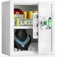 thumbnail image 1 of BlackSmith Home Safe Box 1.5 Cub Quick Access Biometric Safe with LCD Display, Fireproof Bag Digital Security Lock Box Secure Money Jewelry Documents for Office Hotel, White, 1 of 16