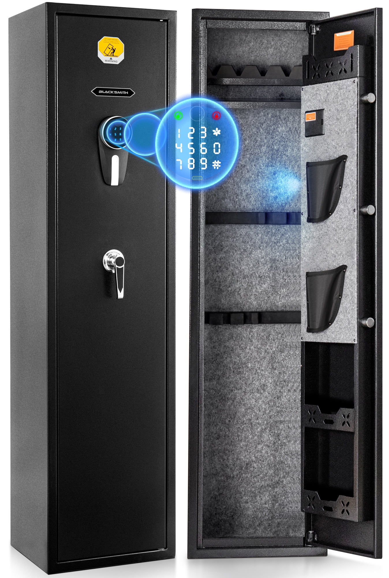 BlackSmith Keypad Rifle Safe Long Gun Safe for Home 6 Rifles Pistols