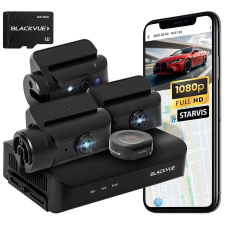 BlackVue DR770X Box-3CH Pro 64GB | 3 Small Cameras (Full HD Front-Interior-Rear) + Secure Recording Box, Parking Mode, Up to 512GB, Wi-Fi, GPS, Cloud Features, LTE via Optional Module | Made in Korea