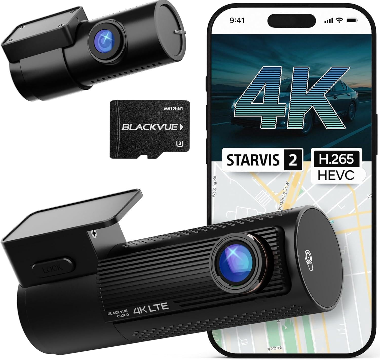 BlackVue DR970X-2CH LTE Plus II Dash Cam | 4K UHD Front + Full HD Rear | Built-in LTE | BlackVue Cloud | GPS | WiFi | Parking Mode | 64GB Included