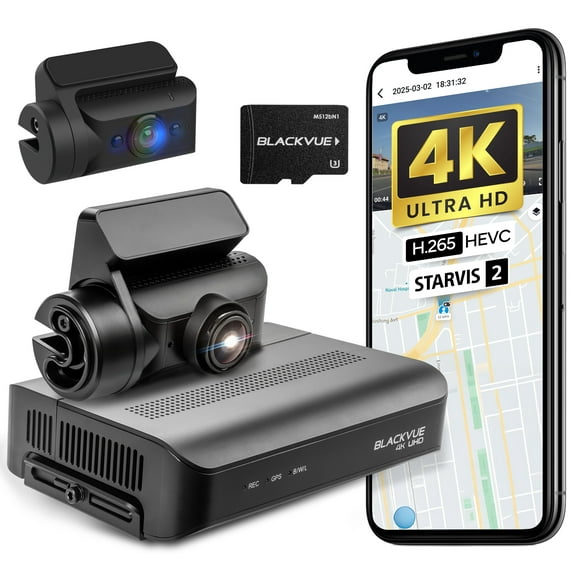 DR970X Box-2CH IR Plus Dash Cam 64GB | Secure Box Unit + 2 Small Cameras (4K+Full HD), Ultrawide Interior Infrared Cam, STARVIS 2 Sensor, Parking Mode, 512GB max, Wi-Fi, GPS, Cloud