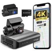 DR970X Box-2CH IR Plus Dash Cam 64 GB | وحدة صندوق آمن + 2 كاميرا صغيرة 4 K + Full HD، كاميرا الأشعة تحت الحمراء الداخلية Ultrawide، مستشعر STARVIS 2، وضع وقوف السيارات، 512 GB كحد أقصى، واي فاي، GPS، سحابة