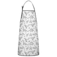 thumbnail image 1 of BlackWhite Origami Dinosaurs Tribal Pattern Apron-Garden Aprons for Women with Pockets-Cotton Linen Waterproof Kitchen Cooking Gardening Aprons Adjustable for Kitchen,Cooking,BBQ and Salon 33x27 Inch, 1 of 7