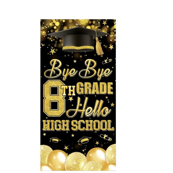 BlackandGold Graduation Decorations, 2026 Graduation Decorations, 72X48inBackdrop, Graduation Photo Banner, Outdoor Hanging Decor, College Graduation, 1 Pc