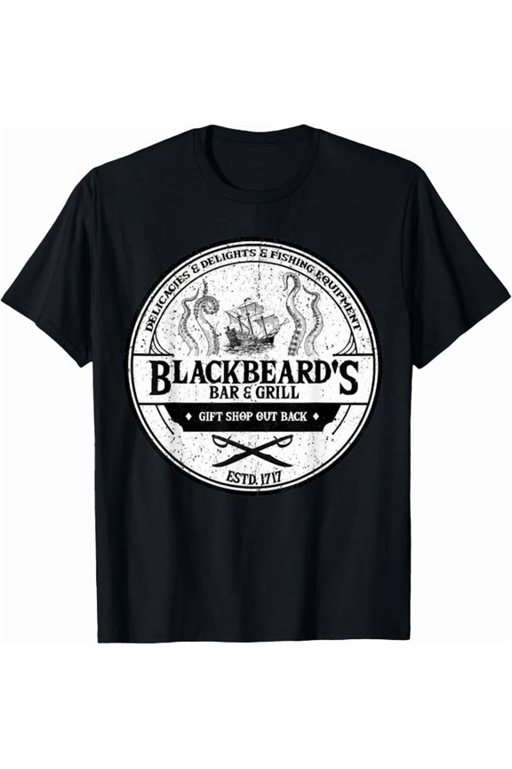 Blackbeard Bar And Grill Design T-shirt