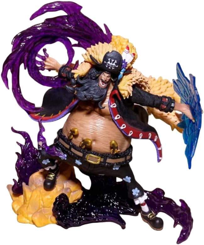 Blackbeard Figure Furious Fighting Marshall·D·Teach Figurine 26cm/10.2inch PVC Anime Character Statue Model Decoration Ornament Gifts