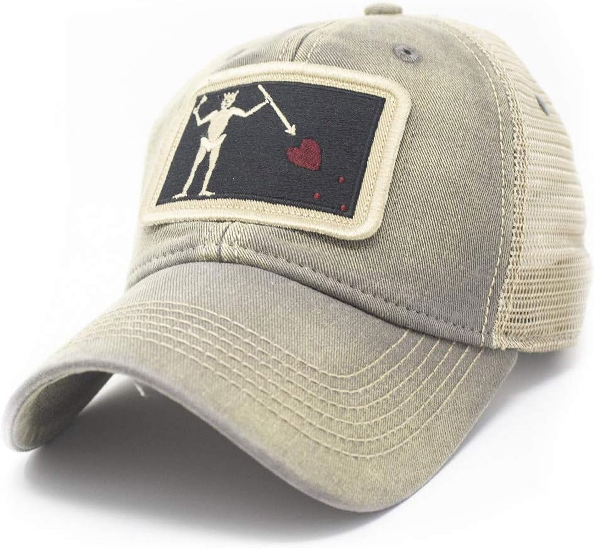 North Carolina Flag Trucker Hat - Drifter Grey, Vintage Washed Look, Adjustable Snapback