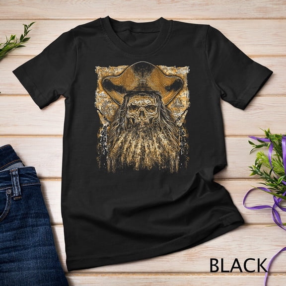 Blackbeard Pirates Captain Treasure Map Caribbean Unisex T-Shirt
