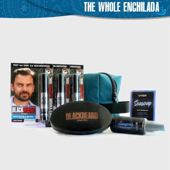Blackbeard for Men “The Whole Enchilada” Complete 5-Piece Anti-Aging Grooming Kit for Men