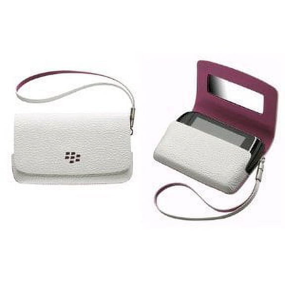 Blackberry 8520/ 8900/ 8930/ 9330/ 9650/ 9630/ 9700 Leather Folio White/Pink