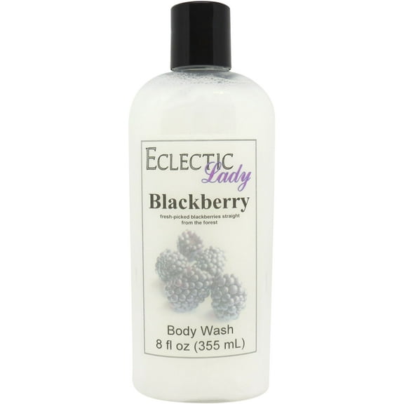 Blackberry Body Wash by Eclectic Lady, Liquid Shower Gel for Women and Men, 8 Ounces