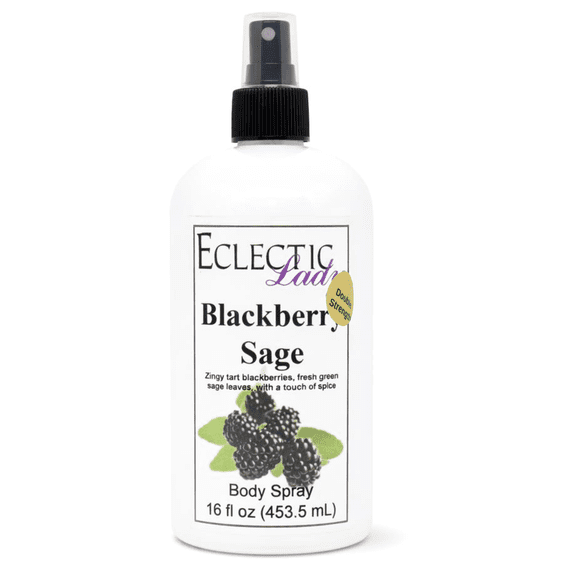 Blackberry Sage Body Spray, Eclectic Lady, Hydrating Mist, Unisex (Double Strength), 16 oz