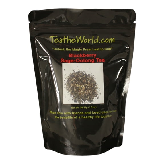 Tea The World Blackberry Sage Oolong Loose Leaf Tea Caffeine-Free Dairy-Free 1 Count 1 Ounce