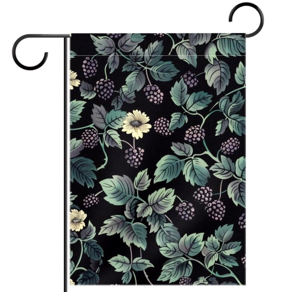 Blackberry Seamless Pattern Garden Flag Double Sided House Flag for Outdoor Home, Personalized All Year Round Yard Decor 12 x 18 Inch