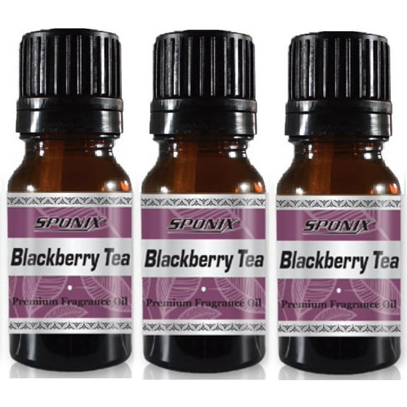 Blackberry Tea Fragrance Oil 10 ml / 0.33 oz - 100% Pure by Sponix Made in USA Pack of 3