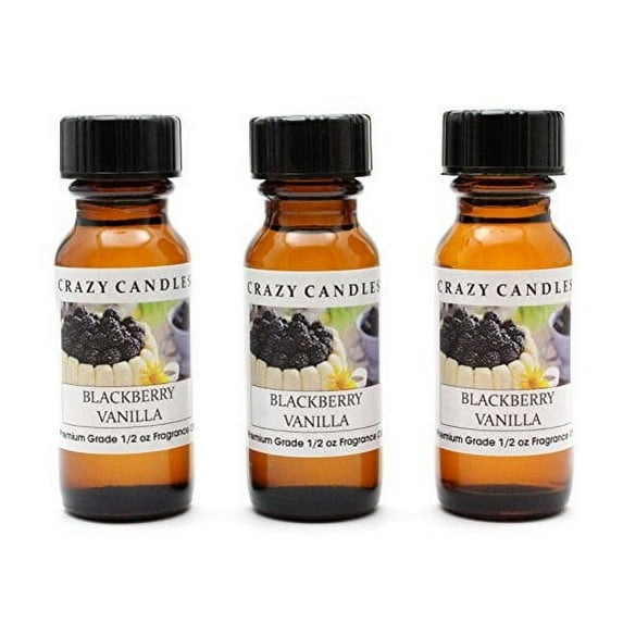 Blackberry Vanilla 3 Bottles 1/2 FL Oz Each 15ml Premium Grade Scented Fragrance Oil by Crazy Candles