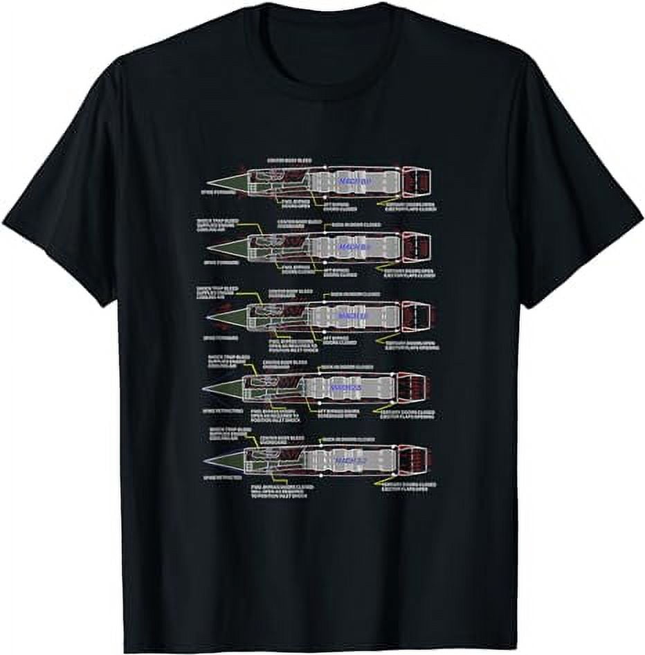 Blackbird Military Aircraft J58 Jet Engine Diagram NEW! TShirt