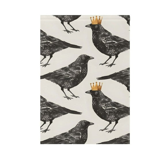 Blackbirds with Crown Garden Flag 12X18 Double Sided Yard Flags for Outside Outdoor All Seasonal Decoration