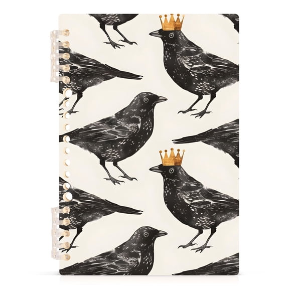 Blackbirds with Crown Notebooks 1-subject Journal 60 Sheets A5 College Ruled Paper Detachable Ring 8.3"x5.7"