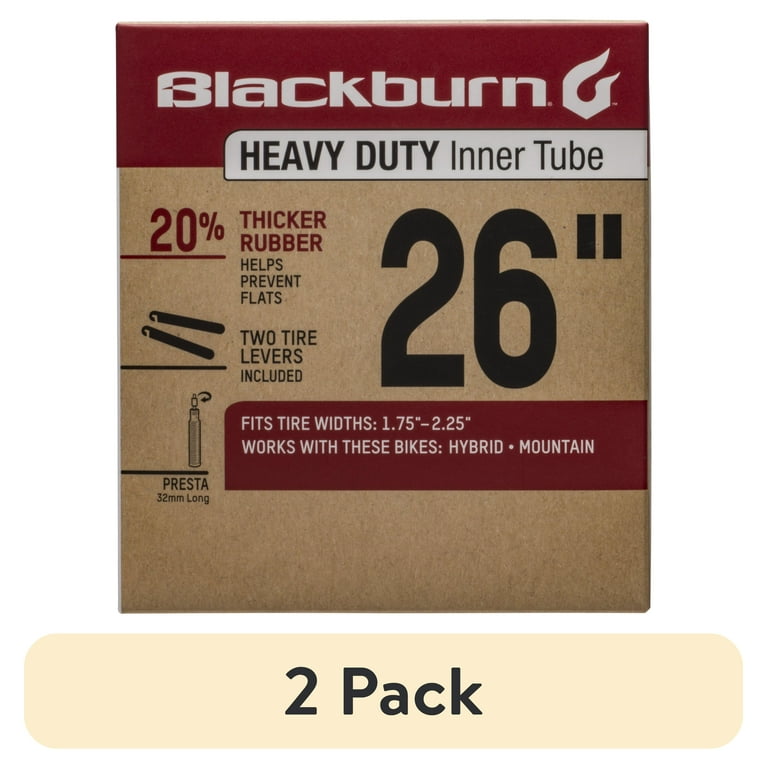 2 pack Blackburn 26IN X 1.75 2.25 Presta Heavy Duty Bike Inner Tube Walmart