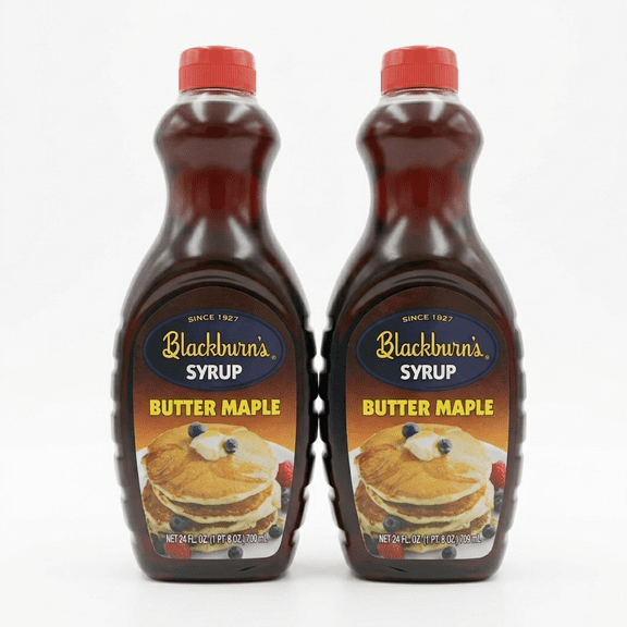 Blackburn Butter Maple Syrup, 24 fl oz Bottles, 2 Pack Breakfast Syrup for Pancakes & Waffles