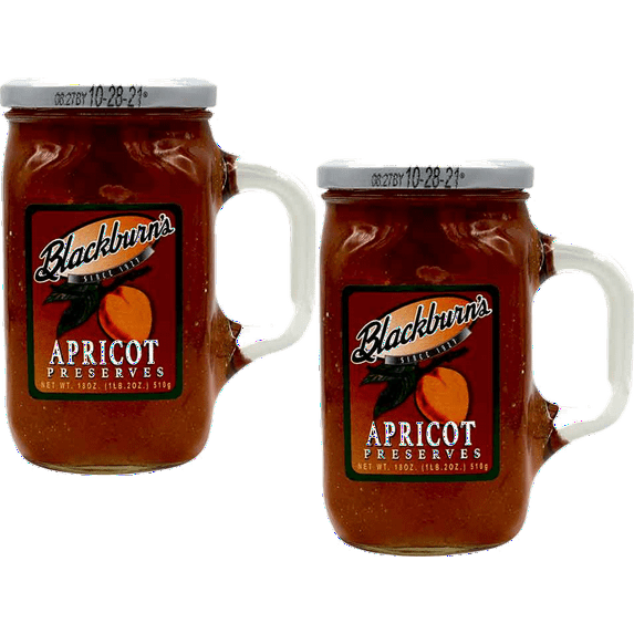 Blackburn's Apricot Fruit Preserves with Reuseable Mug, 2-Pack 18 oz. Jars