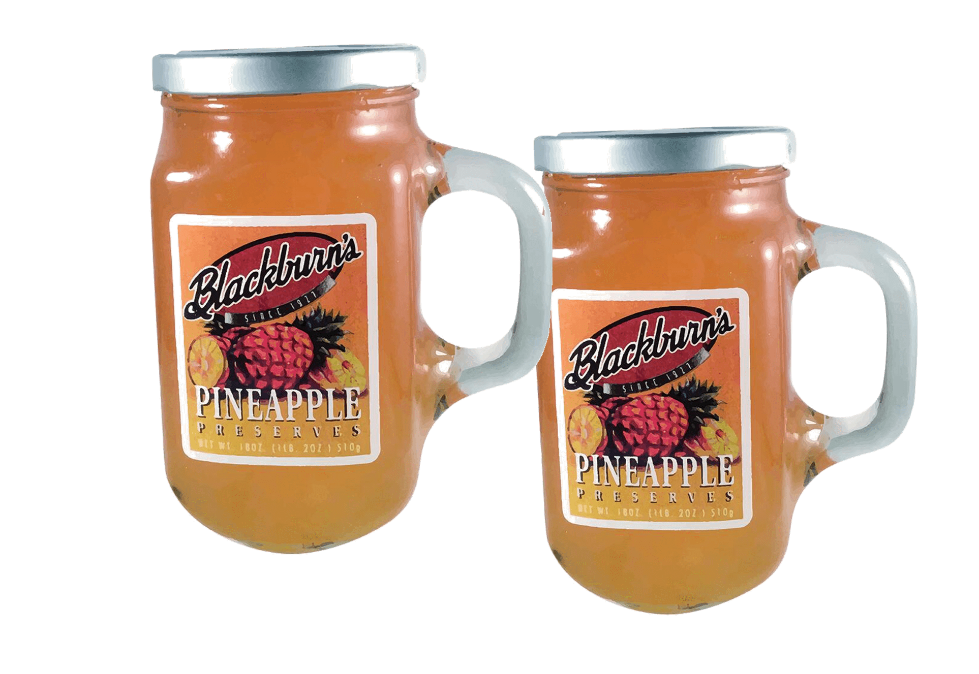 Blackburn's Pineapple Fruit Preserves with Reuseable Mug, 2-Pack 18 oz. Jars